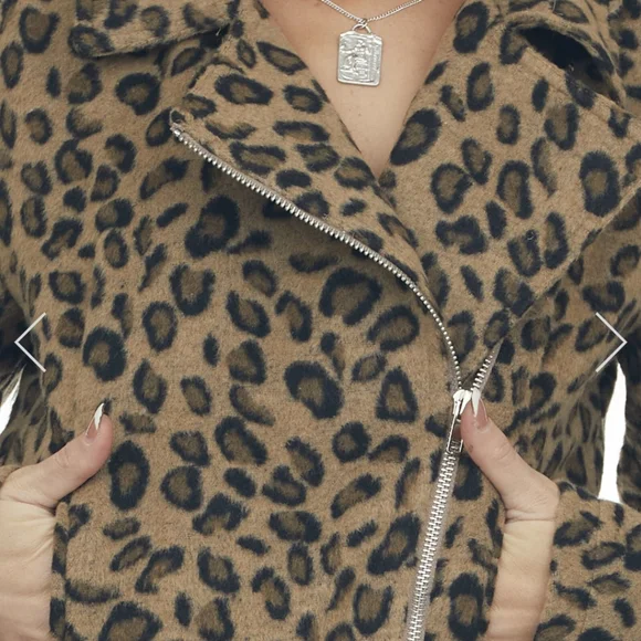 Leopard Moto Jacket Size Small - Picture 4 of 9